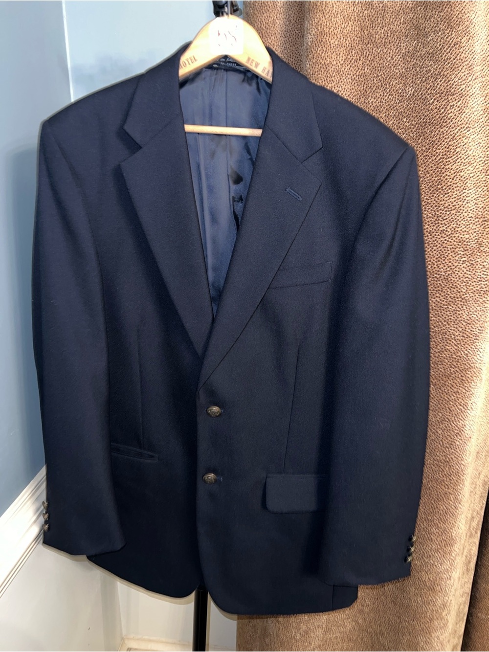 Classic Men's Navy Blazer - Two-Button Formal Jacket homecoming